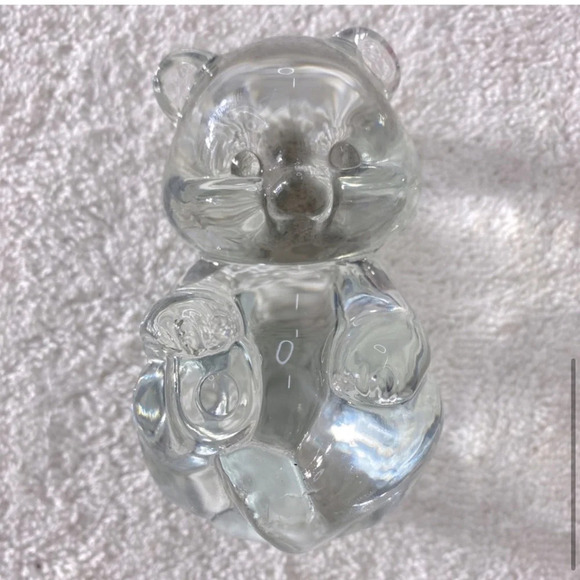 Vintage Fenton Crystal Clear Glass Bear  Paper Weight Figurine - Picture 6 of 13